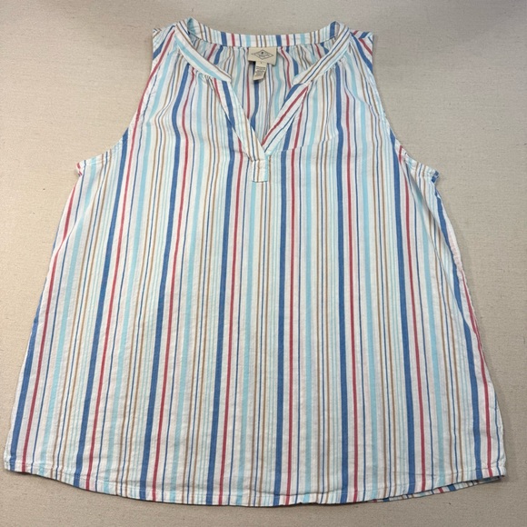 St. John's Bay - Multicolor Striped Sleeveless Top - Size Large - Picture 6 of 13